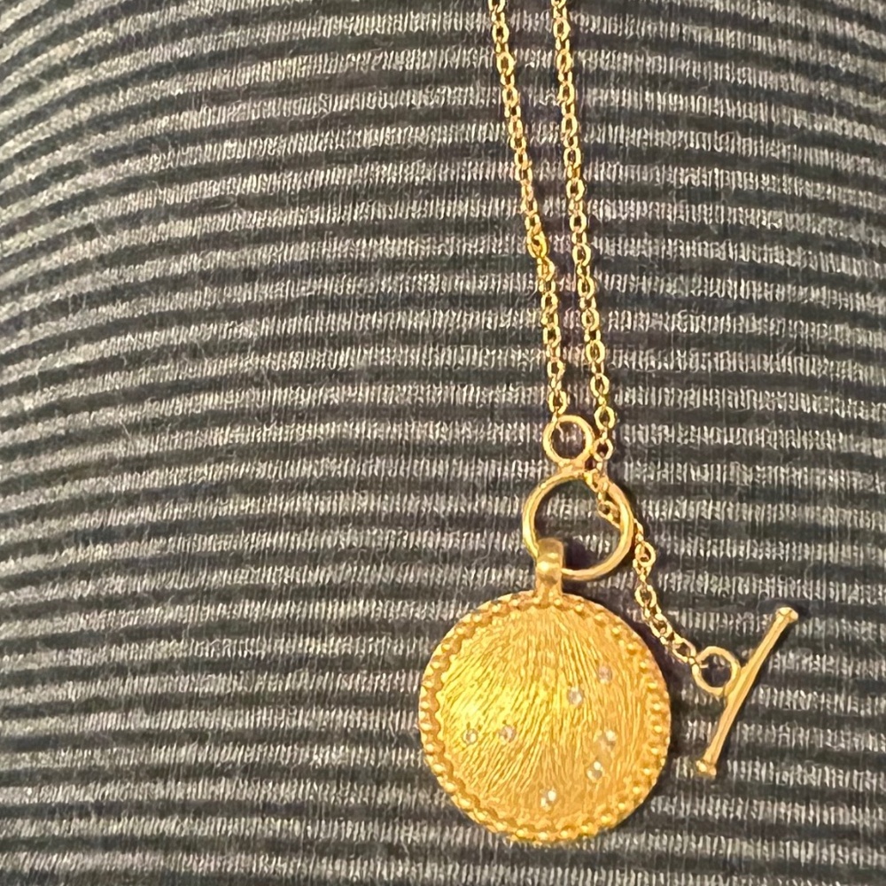 SATYA Sacred Sisterhood Constellation Pendant Necklace-White Topaz/18K Goldplate